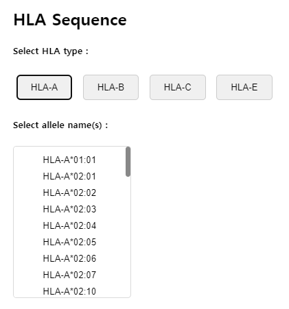 HLA Type Selection Example